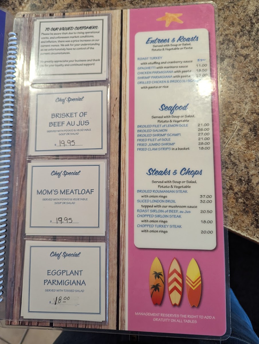 Diner By The Sea Menu - Image 2